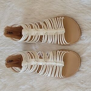 Olive & Edie White Sparkle Gladiator Sandals Girls Size 5 Youth